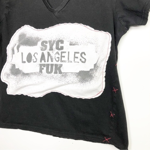 𝅺Syc Los Angeles Fuk Black graphic T-shirt - Picture 4 of 12